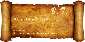 Bulk Tanázia névjegykártya